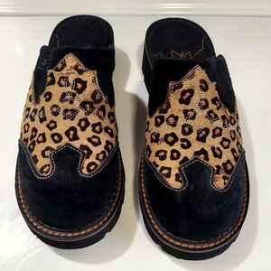 Ariat Leopard Print Suede Slip-On Clogs Size 8.5B
